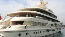 Mega yacht DILBAR - Photo Credit Monaco Yacht spotter